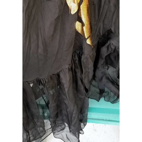 Djaba Diassamidze Mariana Gold Applique Gypsy Drss - Picture 6 of 9